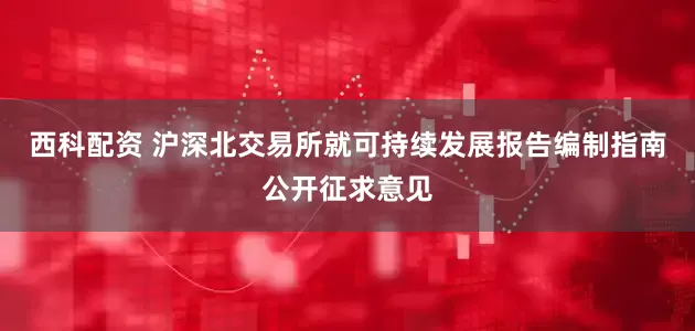 西科配资 沪深北交易所就可持续发展报告编制指南公开征求意见